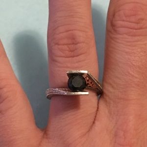 Two tone moissanite ring